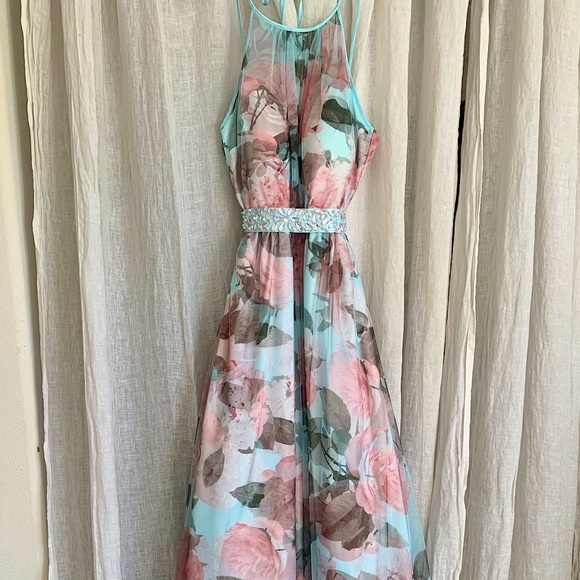 Floral pink and teal Formal - Picture 1 of 8